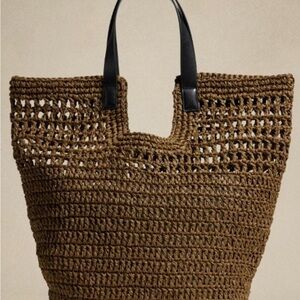 Banana Republic Paper Straw Tote-Olive